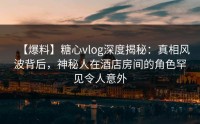 【爆料】糖心vlog深度揭秘：真相风波背后，神秘人在酒店房间的角色罕见令人意外