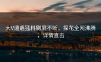 大V遭遇猛料刷屏不断，探花全网沸腾，详情直击
