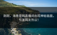 刚刚，海角官网直播间出现神秘画面，引发网友热议！