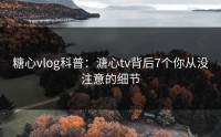 糖心vlog科普：溏心tv背后7个你从没注意的细节