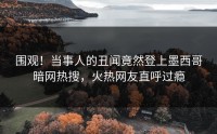 围观！当事人的丑闻竟然登上墨西哥暗网热搜，火热网友直呼过瘾