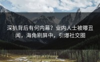 深扒背后有何内幕？业内人士被曝丑闻，海角刷屏中，引爆社交圈