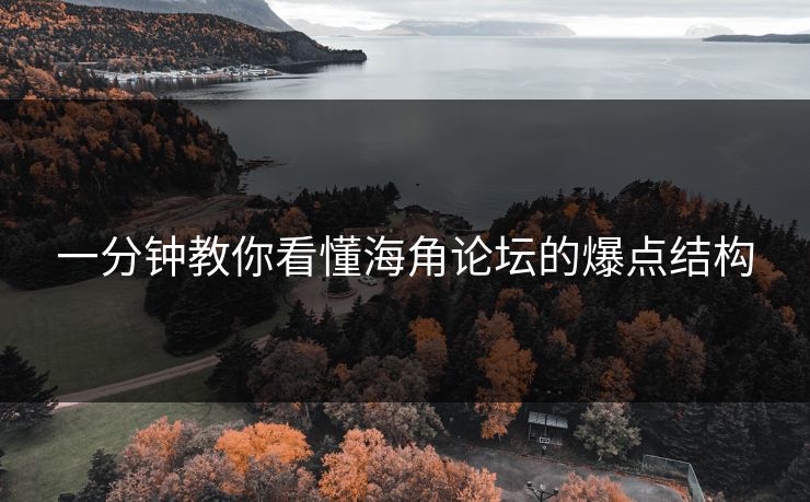 一分钟教你看懂海角论坛的爆点结构