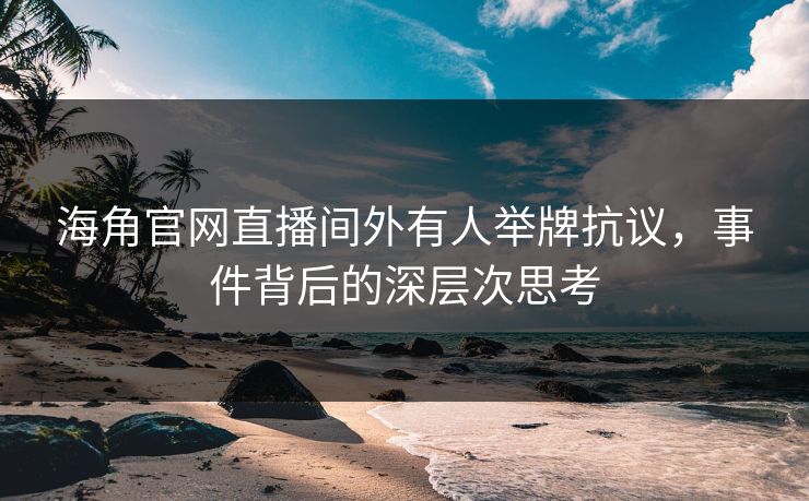 海角官网直播间外有人举牌抗议，事件背后的深层次思考