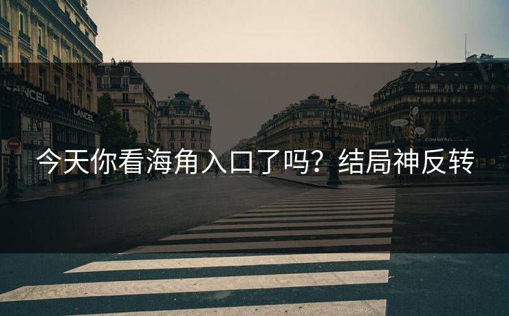 今天你看海角入口了吗？结局神反转