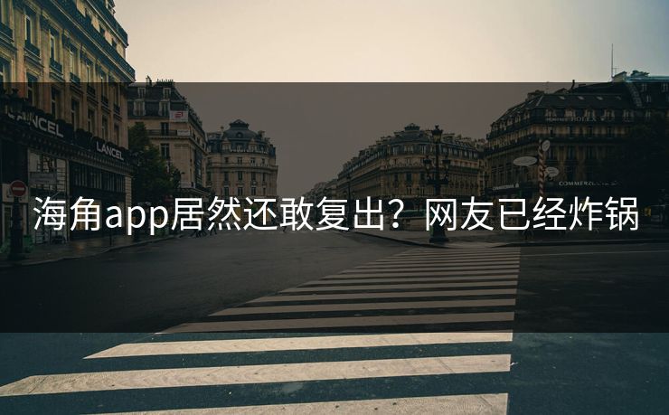 海角app居然还敢复出？网友已经炸锅