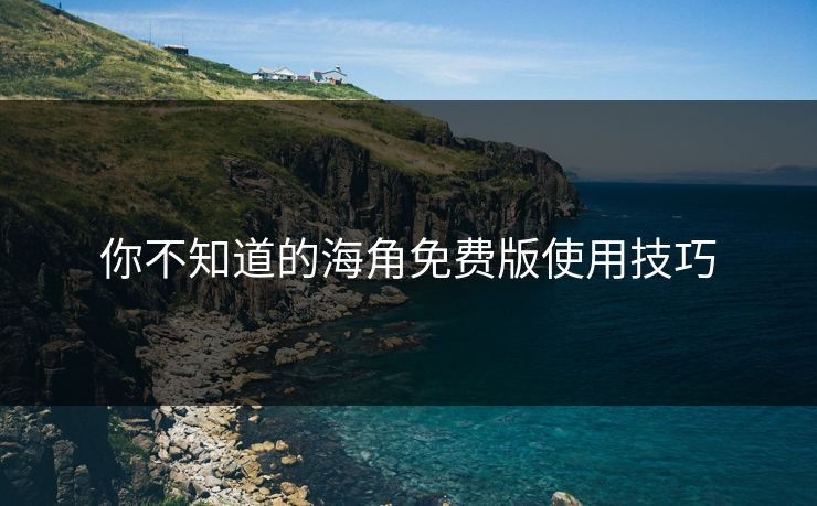 你不知道的海角免费版使用技巧