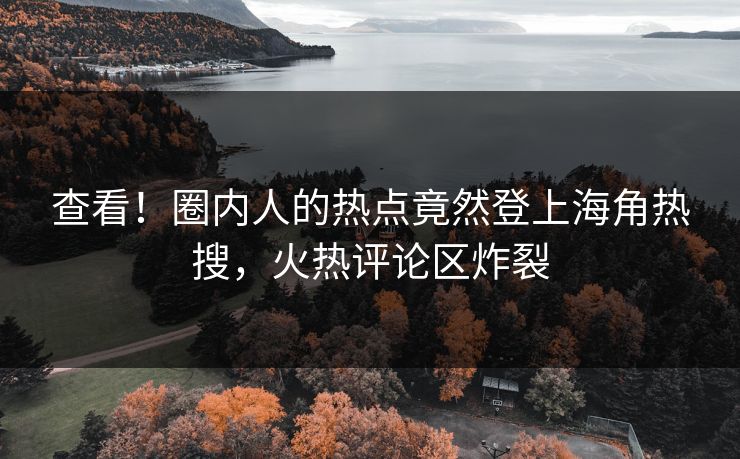 查看！圈内人的热点竟然登上海角热搜，火热评论区炸裂