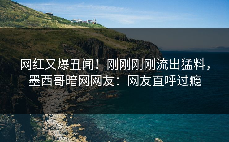 网红又爆丑闻！刚刚刚刚流出猛料，墨西哥暗网网友：网友直呼过瘾