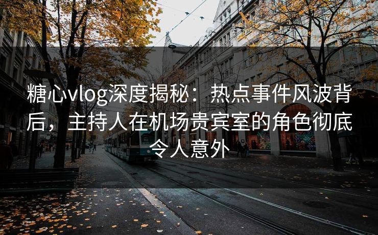 糖心vlog深度揭秘：热点事件风波背后，主持人在机场贵宾室的角色彻底令人意外